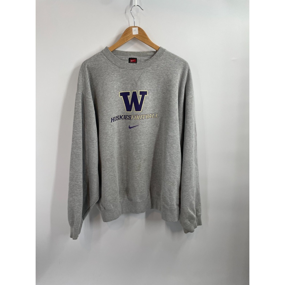 Washington Huskies Football NCAA Nike Team Mens Heather Gray Sweatshirt Size 2XL